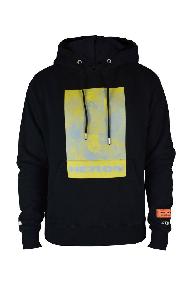 Heron Preston Litho Graphic Print Hoodie With Kangaroo Pocket