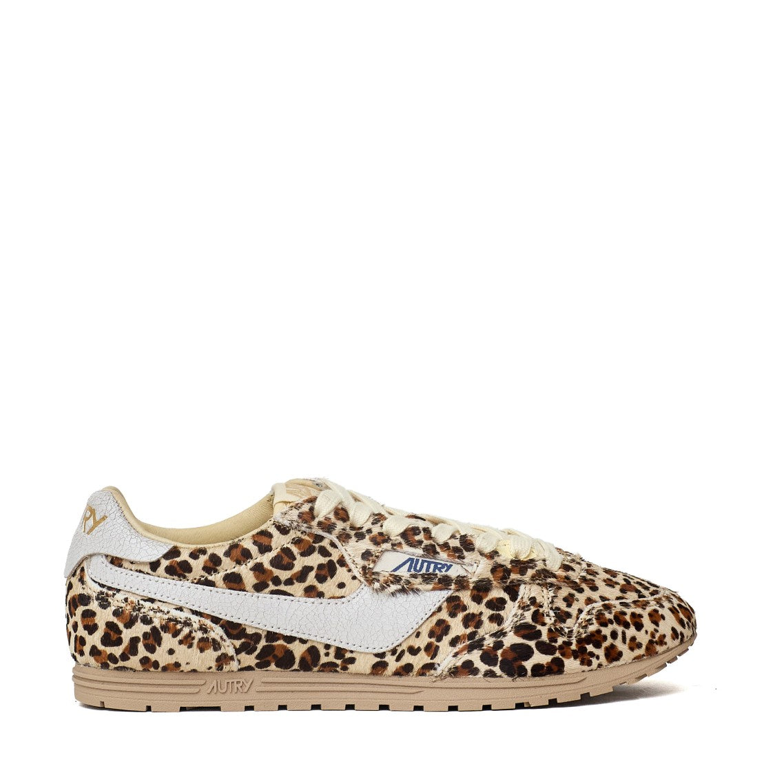 Autry Windspin Low Leopard Print Pony Hair Low-Top Sneakers