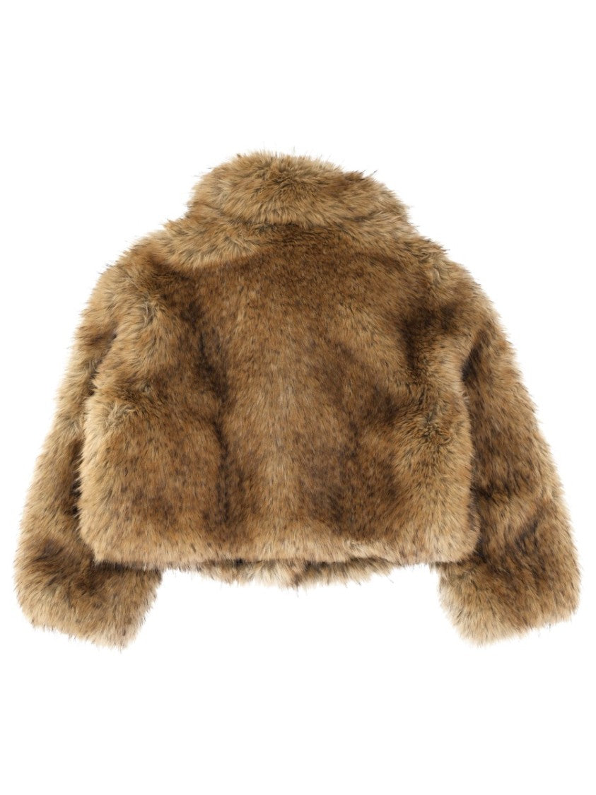 Stand Studio Beige Faux Fur Jacket