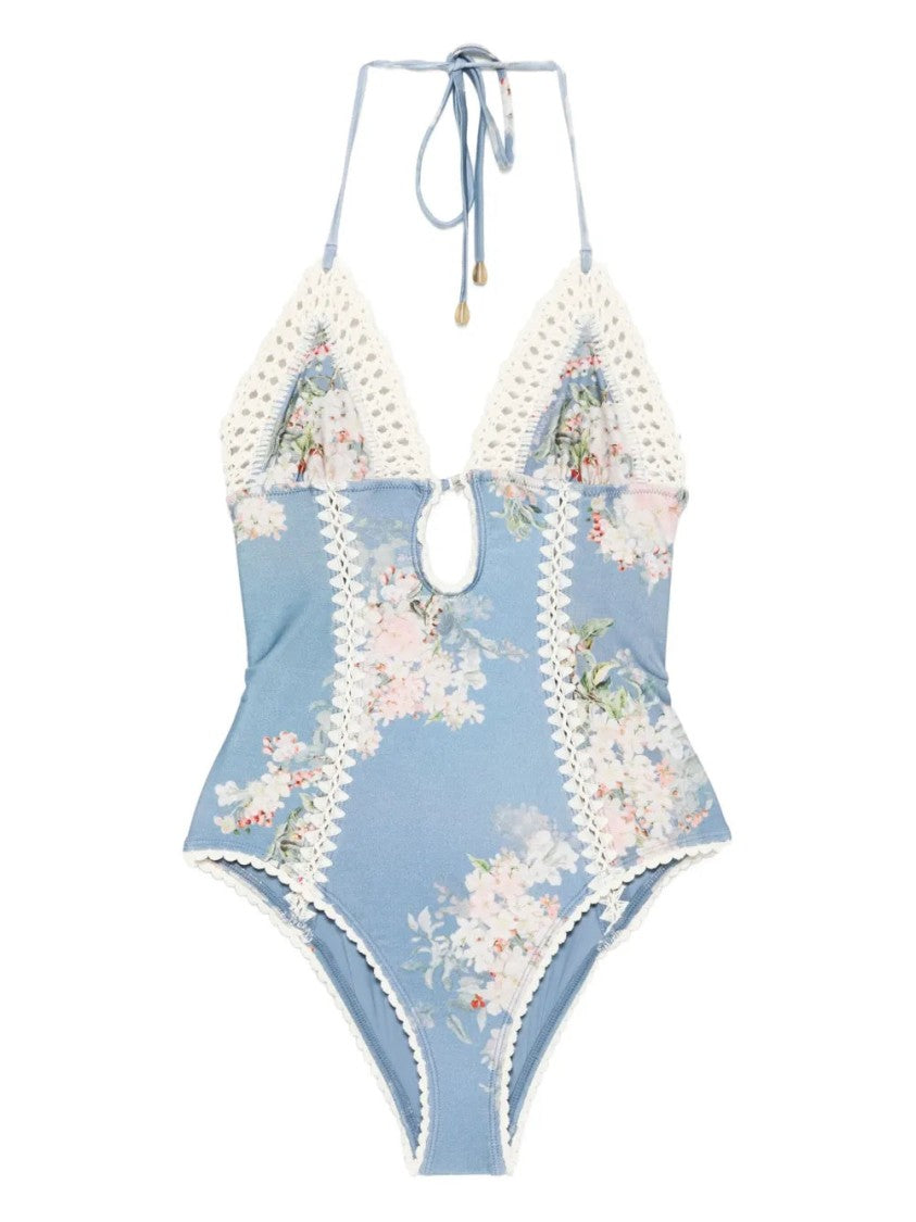 Zimmermann Cascadian Crochet-Detail Swimsuit
