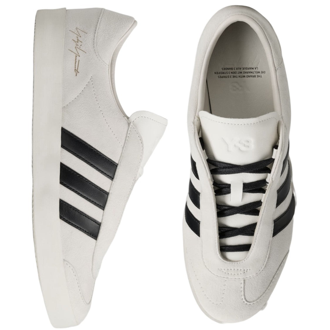 Y-3 Low-Top Suede Sneakers With Contrasting Stripes And Signature Detail