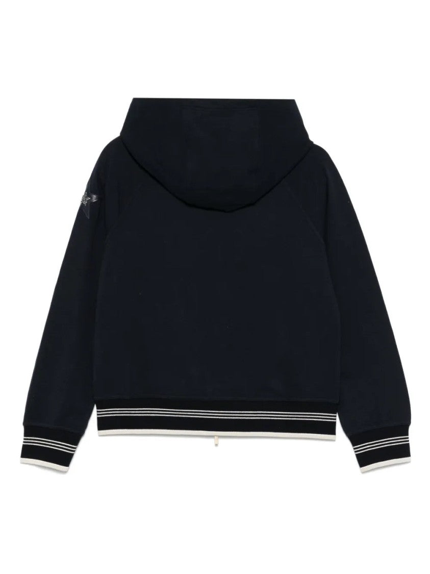 Lorena Antoniazzi Navy Blue Star-Appliqué Hoodie