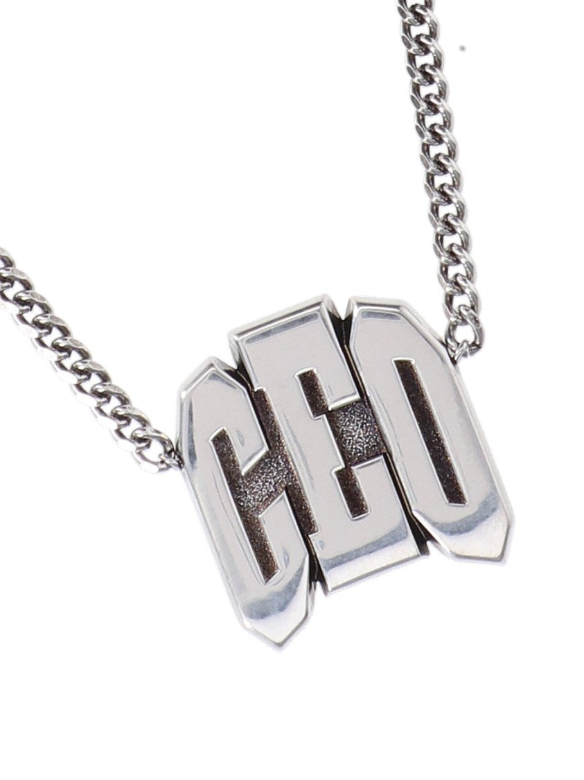 Balenciaga "3Letter Ceo" Necklace Silver-Plated