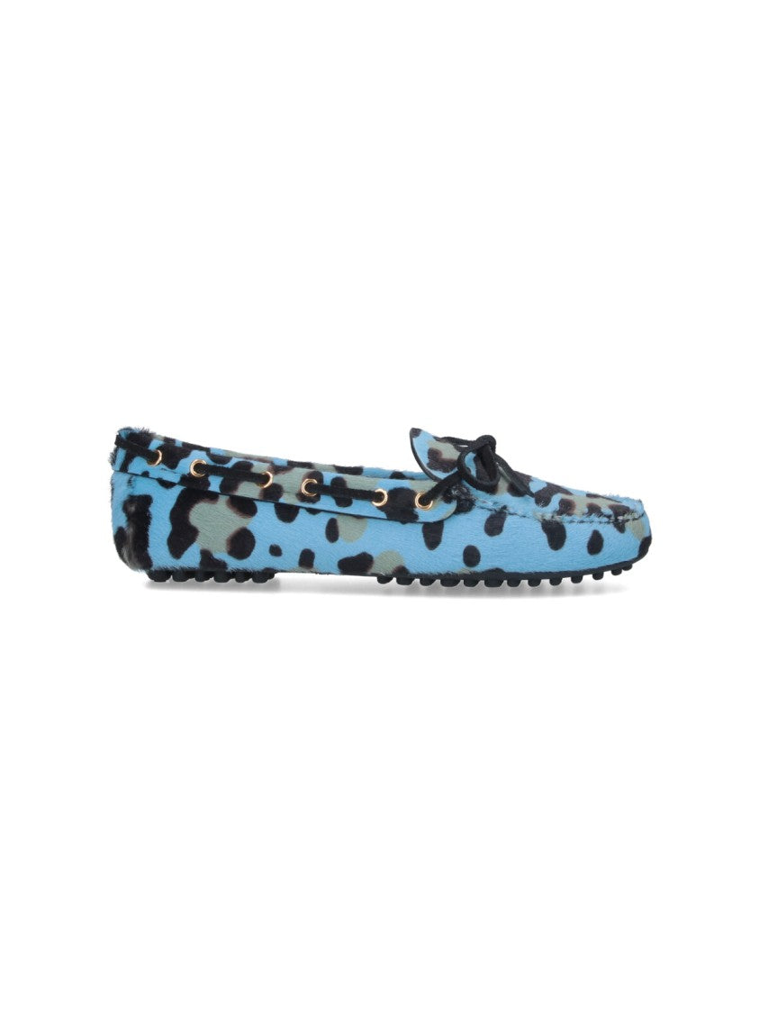 Car Shoe Leopard Print Moccasins – Blue