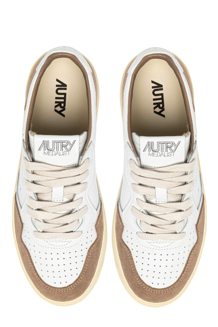 Autry Tobacco Medalist Suede Leather Sneakers