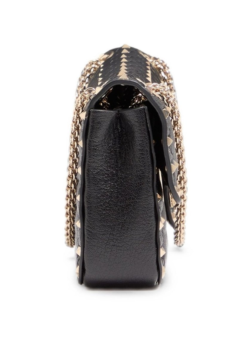 Valentino Garavani Black Quilted Studded Leather Shoulder Bag
