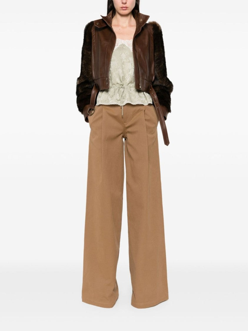 Chloé High-Rise Wide-Leg Pants In Cotton Canvas