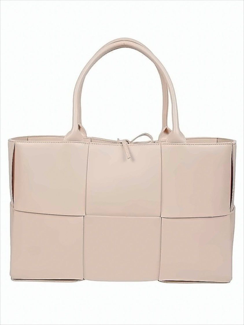 Bottega Veneta Structured Woven Lambskin Tote Bag