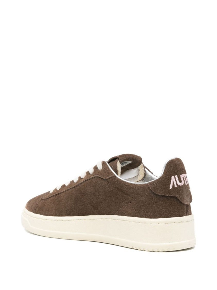 Autry Brown Suede Sneakers With Floral Embroidery