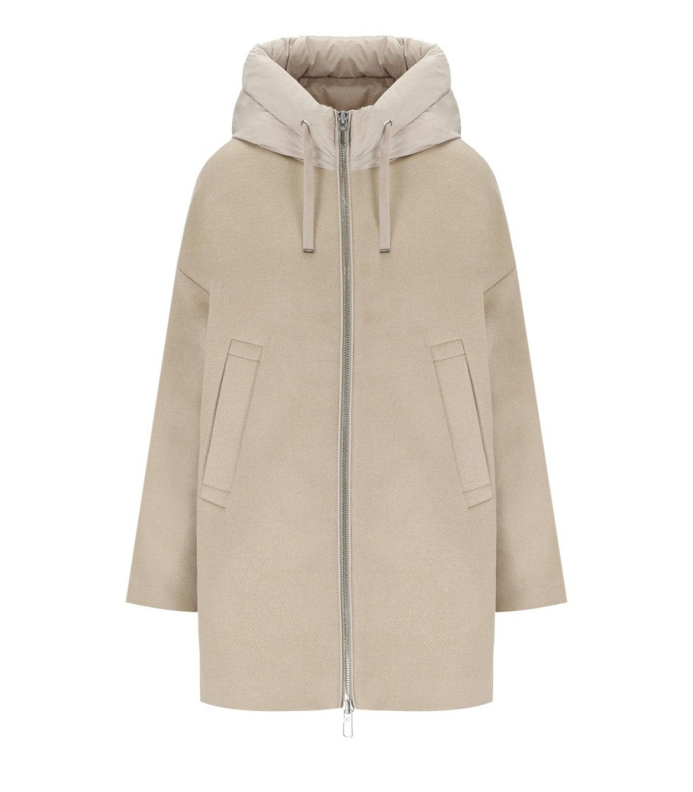 Duno Mayu Beige Hooded Jacket