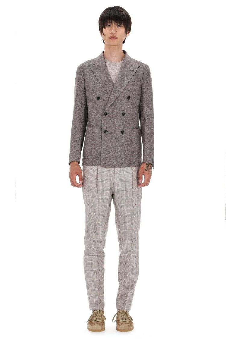 Tagliatore Montecarlo Line Double-Breasted Silk-Wool Jacket