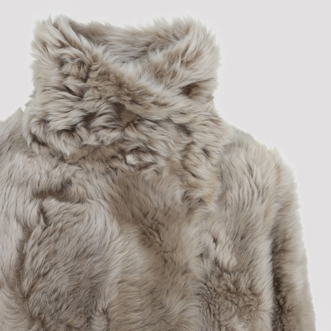 Yves Salomon Short Jacket With Stand-Up Collar In Variegated Lamb Leather