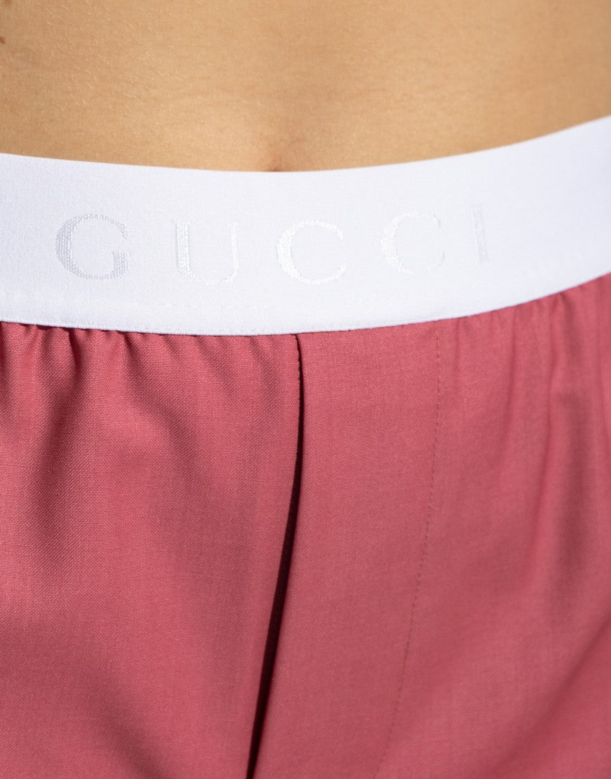 Gucci Logo Waistband Wool Shorts