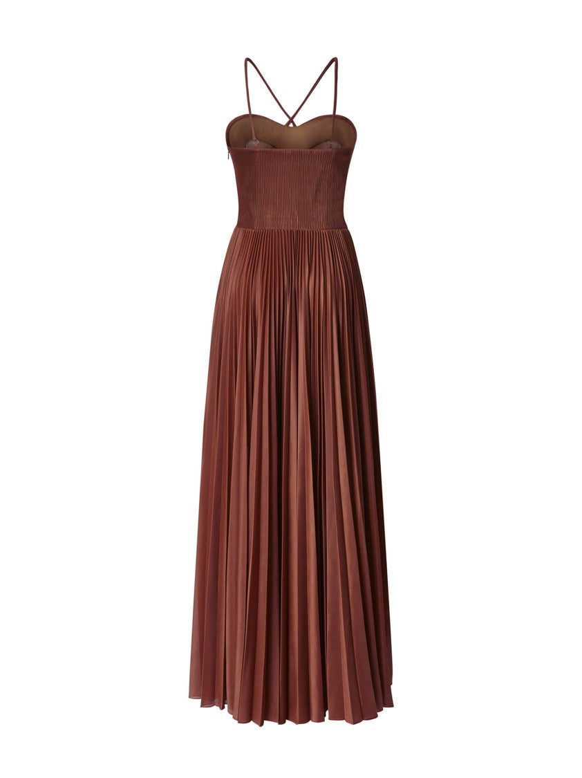Pinko Cinnamon Pleated Jersey Bustier Dress