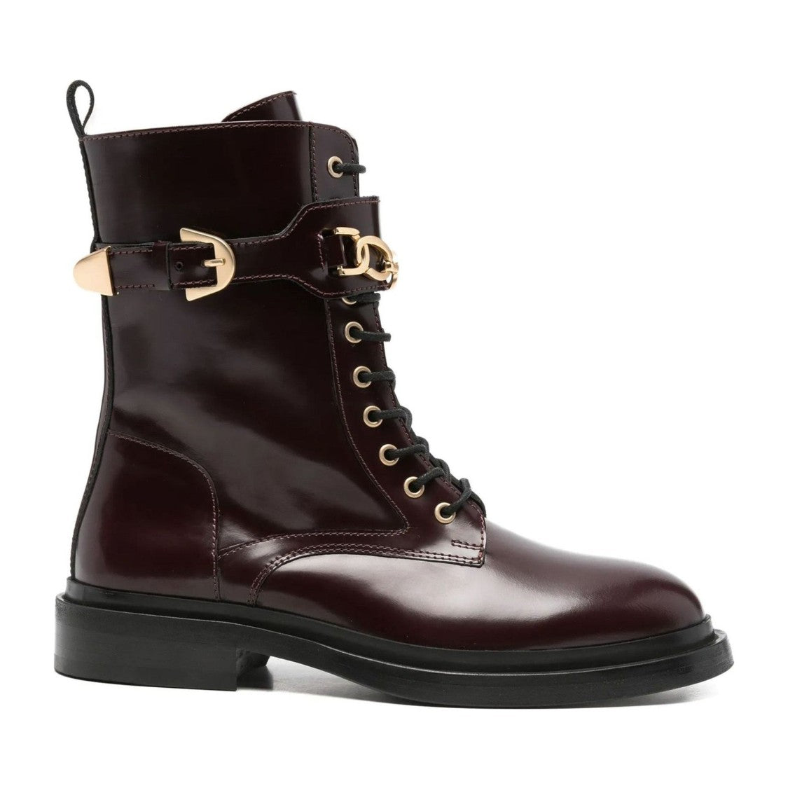 Adrianna Feretti Red Polished Decorative Details Leather Boots