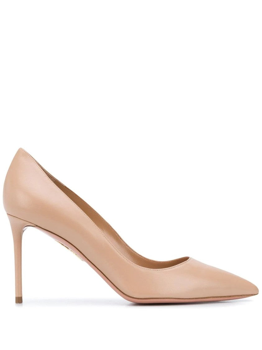 Aquazzura Pointed-Toe Beige High Heels With Stiletto Design