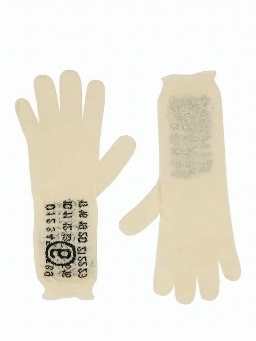 Mm6 By Maison Margiela Soft Wool Gloves With Distinctive Numeric Design