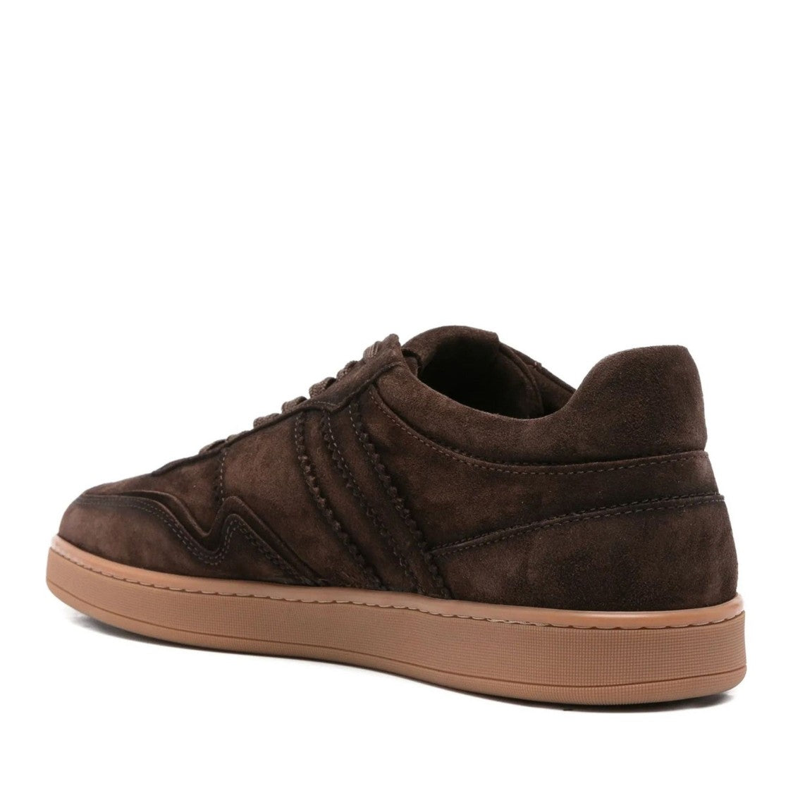 John Harrison Brown Suede Tonal Stitching Sneakers