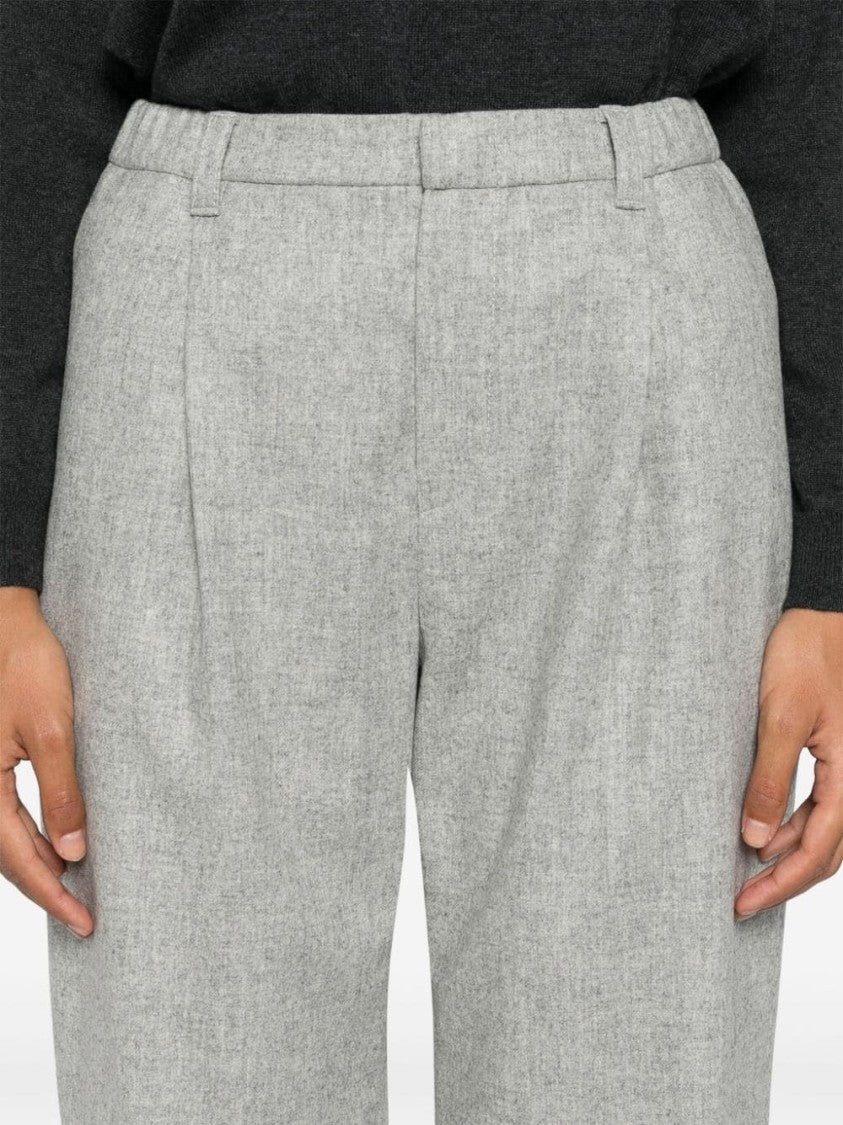 Brunello Cucinelli High-Waisted Tailored Trousers With Pleated Front