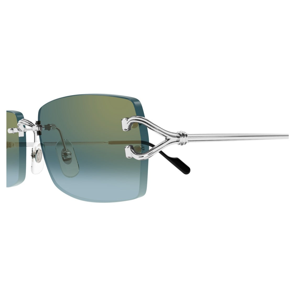 Cartier Rectangular Rimless Sunglasses With Gradient Lenses