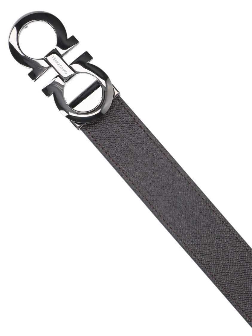 Ferragamo Reversible "Gancini" Belt – Brown/Black