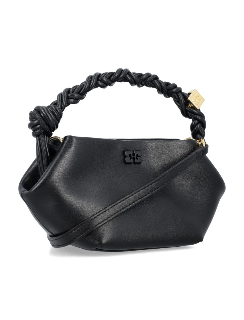 Ganni Sculptural Mini Shoulder Bag With Braided Handle