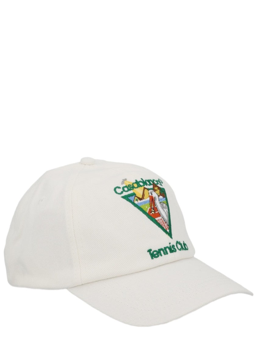 Casablanca Embroidered Triangular Patch Cotton Baseball Cap