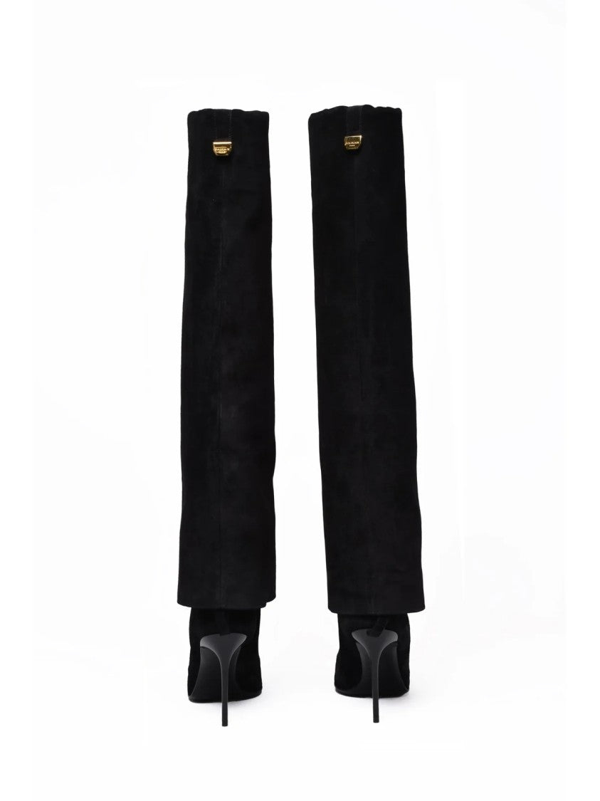 Balmain Black Suede Ariel Boots