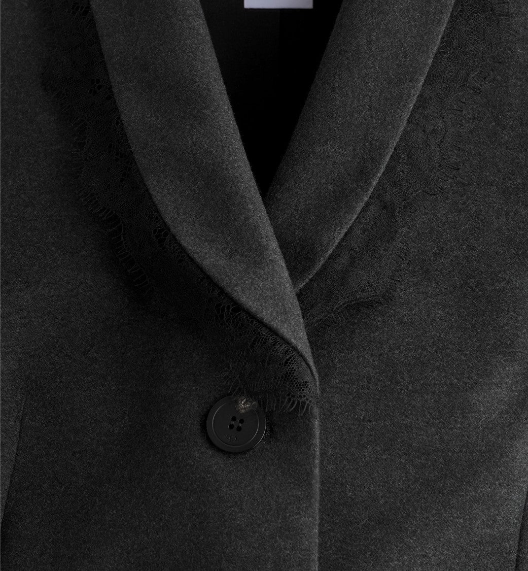 Christian Dior Tailored Fitted Jacket With Lace Trim And Flap Pockets