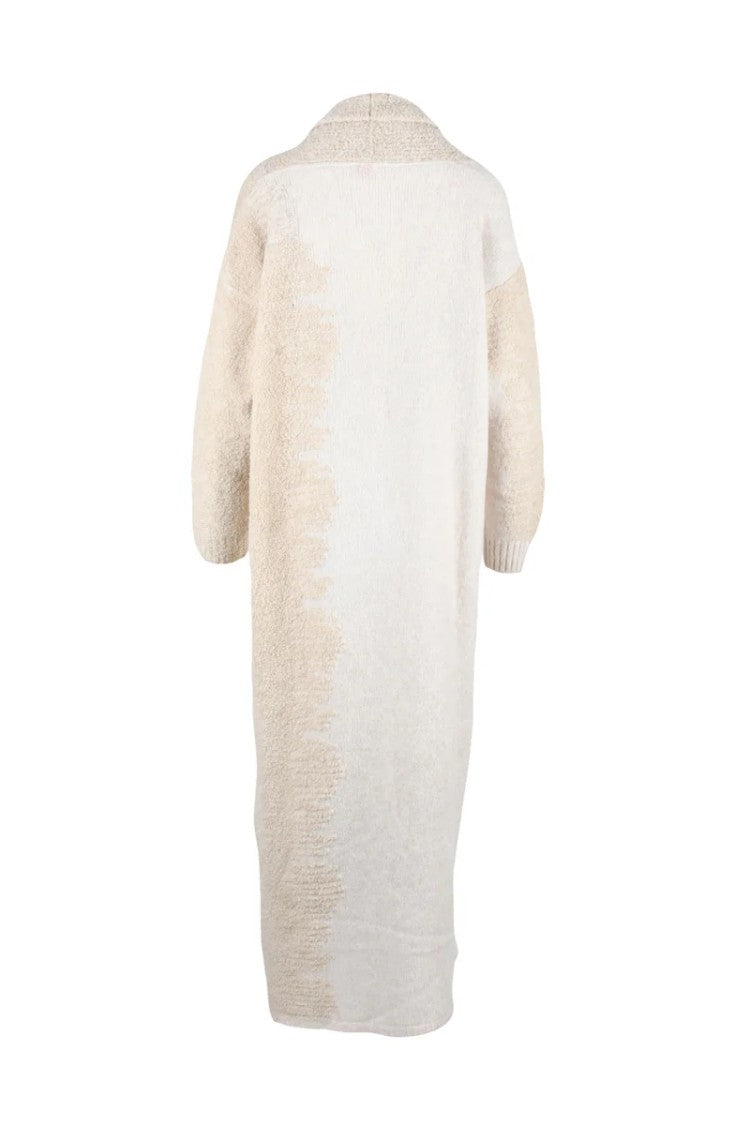 Tenne' Maxi Cardigan Merino Wool Alpaca - White