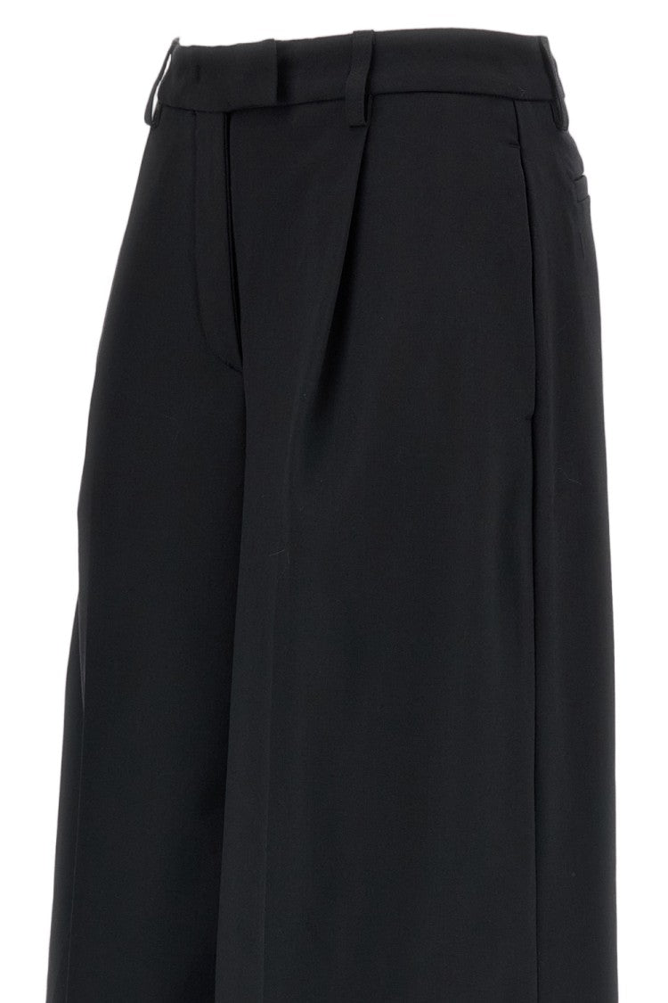 The Latest Black Wool-Blend E-Deva Wide-Leg Pants