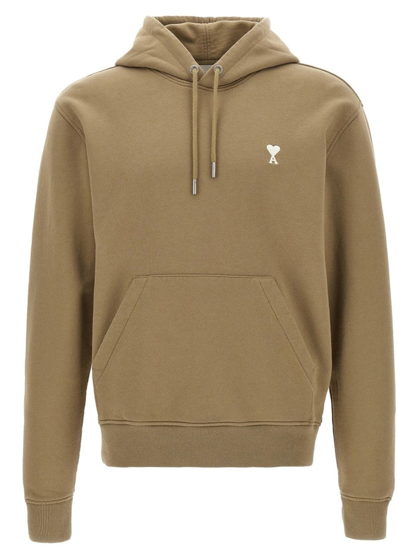 Ami Relaxed Fit Cotton Hoodie With Adjustable Drawstring