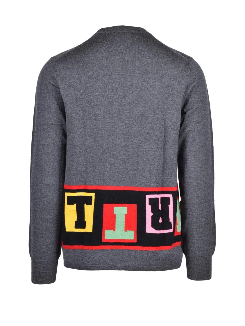 Comme Des Garçons Grey Classic Fit Acrylic-Blend Crewneck Sweater