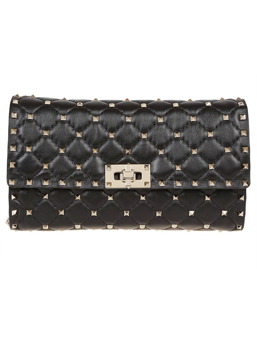 Valentino Garavani Quilted Rockstud Spike Shoulder Bag In Soft Lamb Nappa