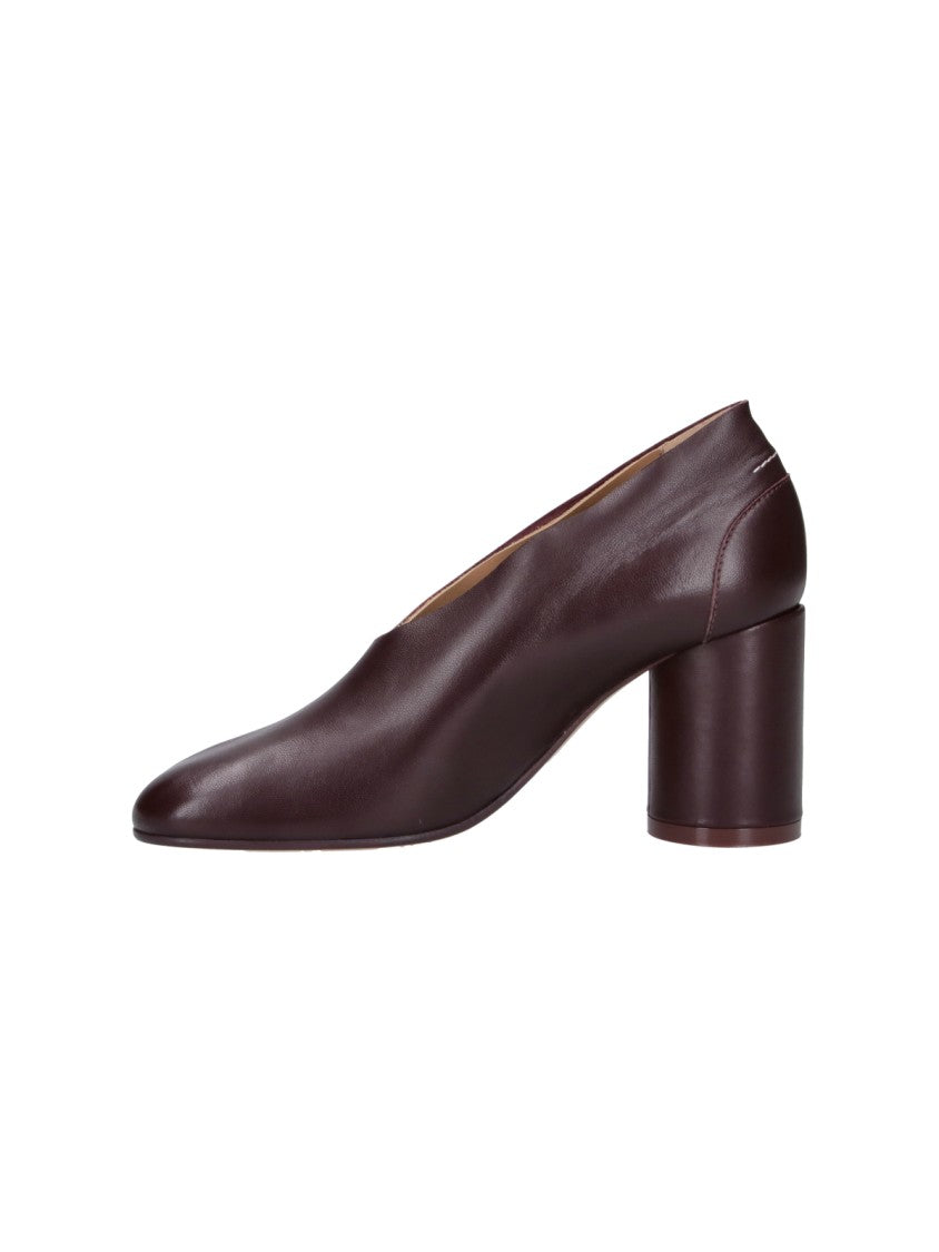 Mm6 By Maison Margiela Scalloped Edge Rounded Toe Mid-Block Heel Pumps