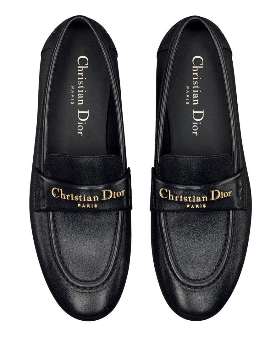 Dior Black Boy Pointed Calfskin Flats