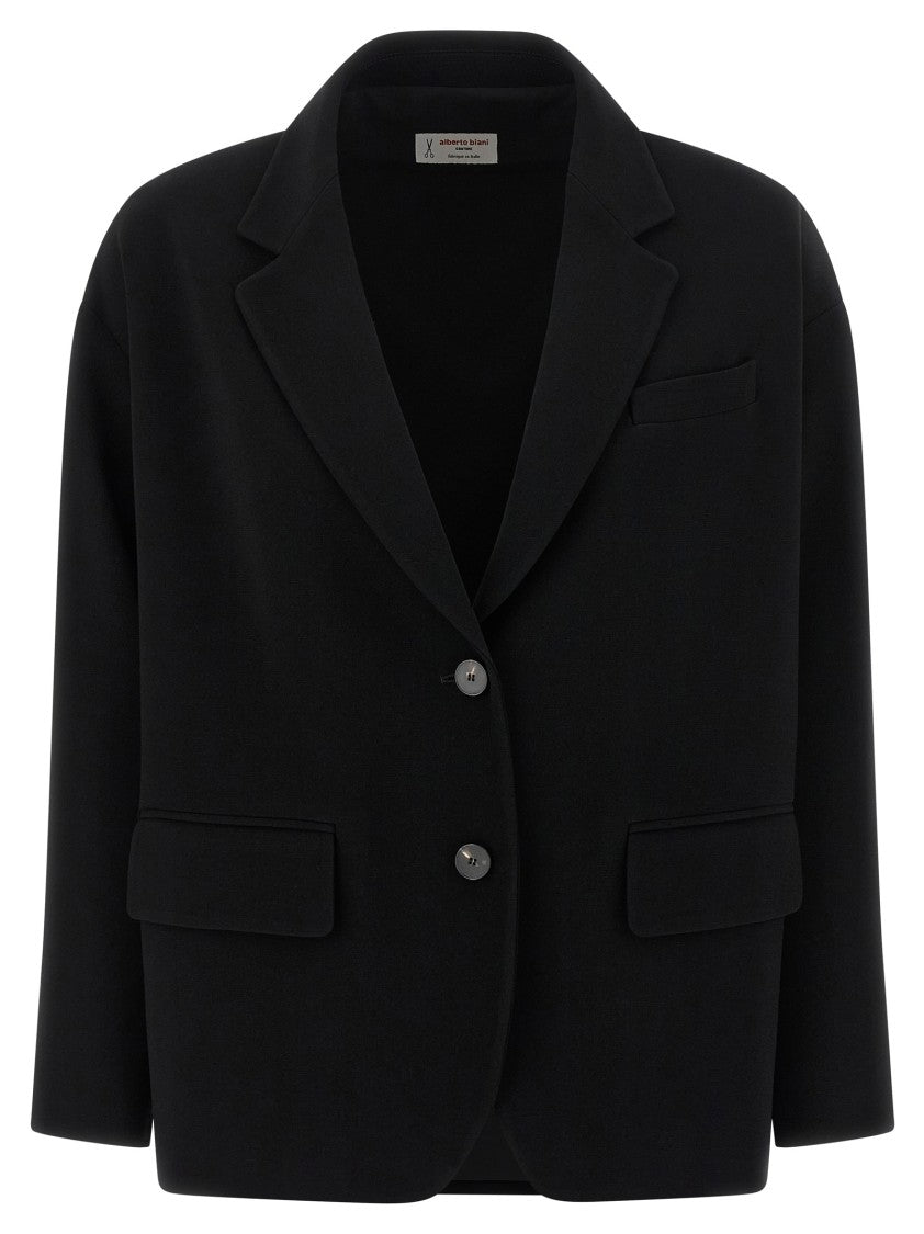 Alberto Biani Single-Breasted Two-Button Blazer With V-Neck Lapels