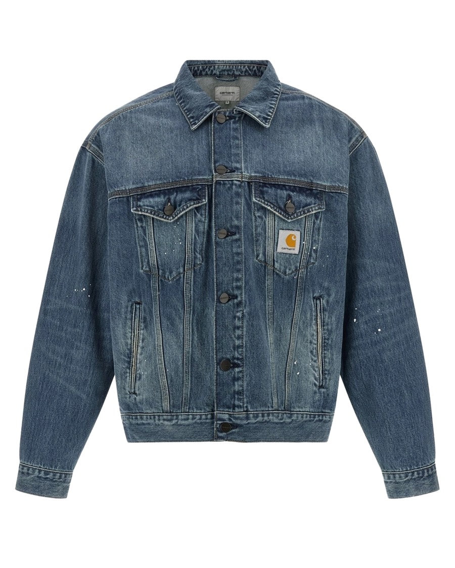 Carhartt Wip Blue Helston Destroy Wash Denim Jacket