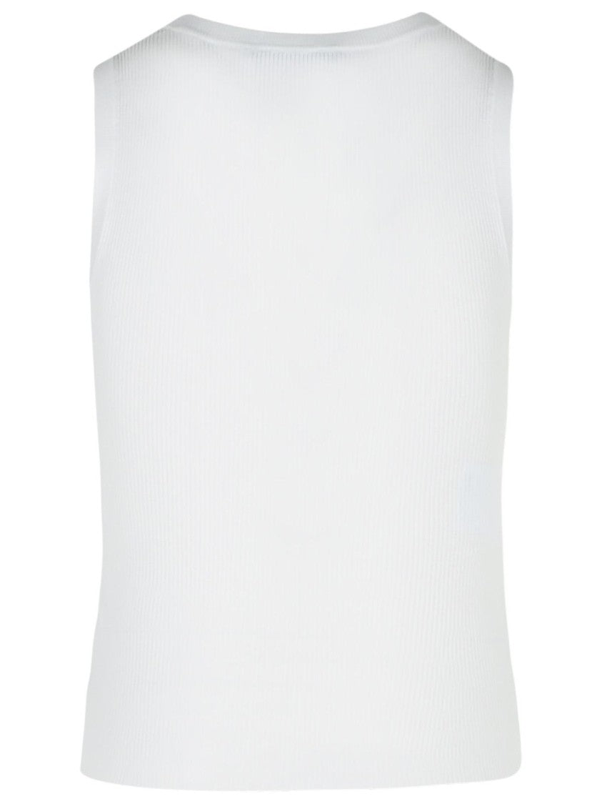 Moschino Jeans White Cotton Tank Top