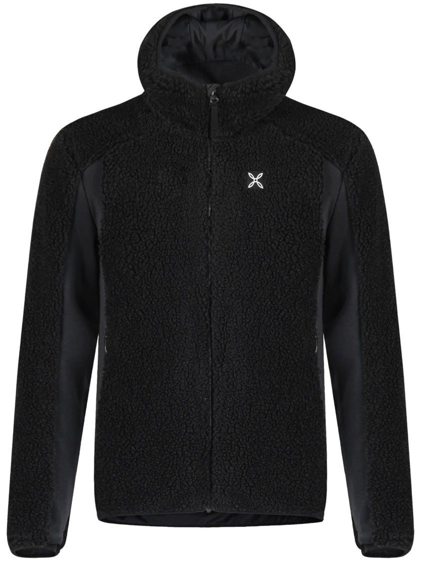 Montura Textured Sherpa Fleece Hooded Jacket With Smooth Fabric Panels