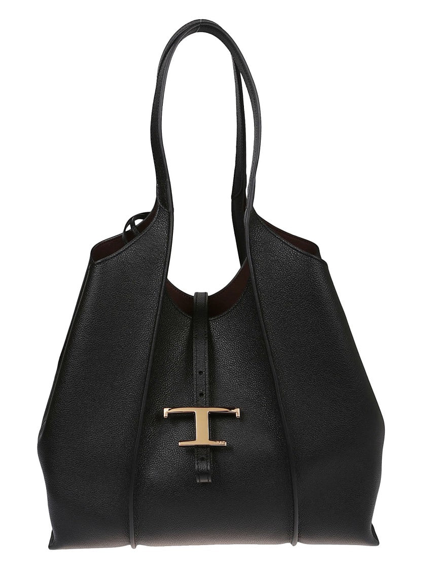Tod's Small Tsb Black Leather Tote Bag
