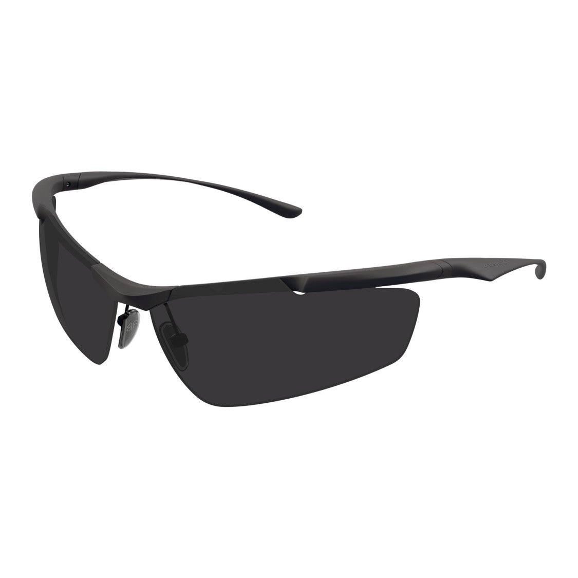 Balenciaga Wraparound Black Sunglasses With Minimalistic Metal Frame