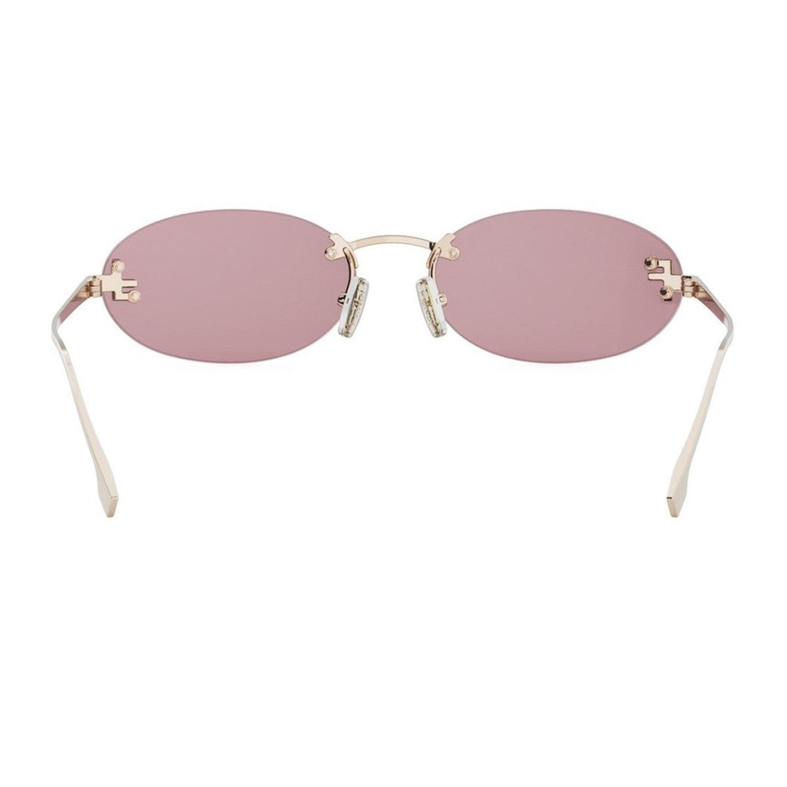 Fendi Gold Fendi First Crystal Metal Oval Sunglasses