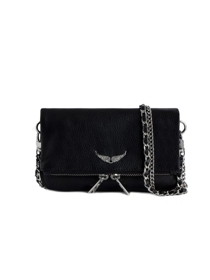 Zadig & Voltaire Textured Black Leather Clutch