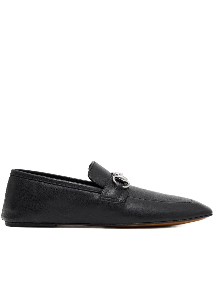 Gucci Leather Pointed Toe Horsebit Moccasin Loafers