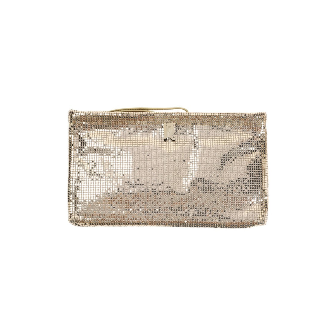 Rabanne Metallic Brass Handbag With Sequined Detailing