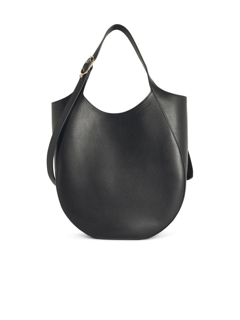 Longchamp Xl 'Le Foulonné' Black Leather Bag