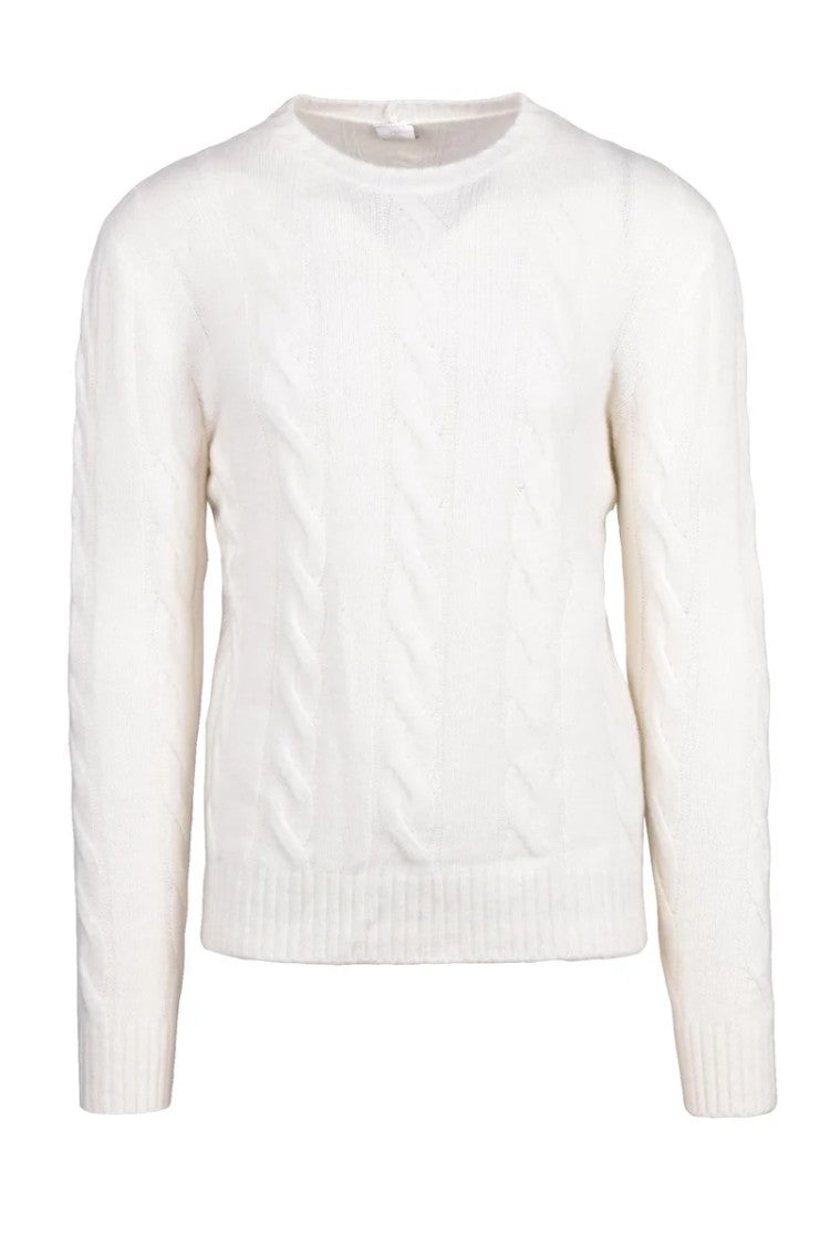 Eleventy Cashmere Silk Crewneck Sweater - White