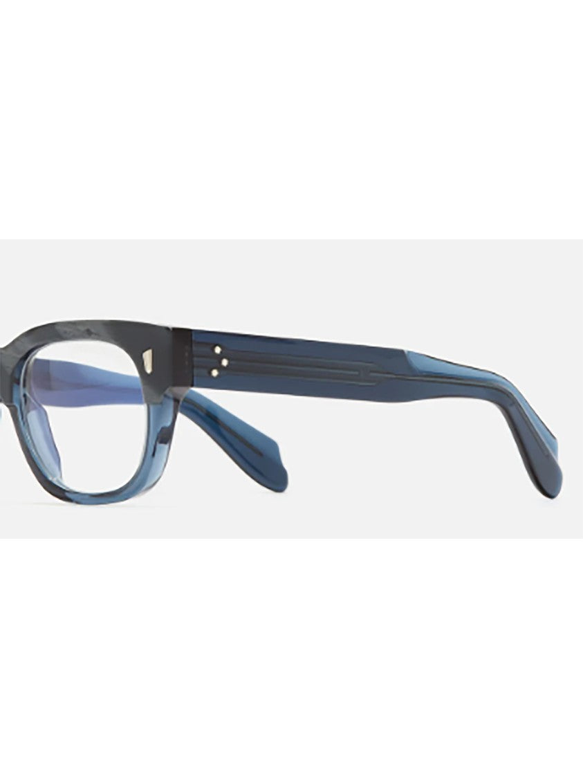 Cutler And Gross Bold Rectangular Acetate Eyeglasses In Dark And Light Blue Hues