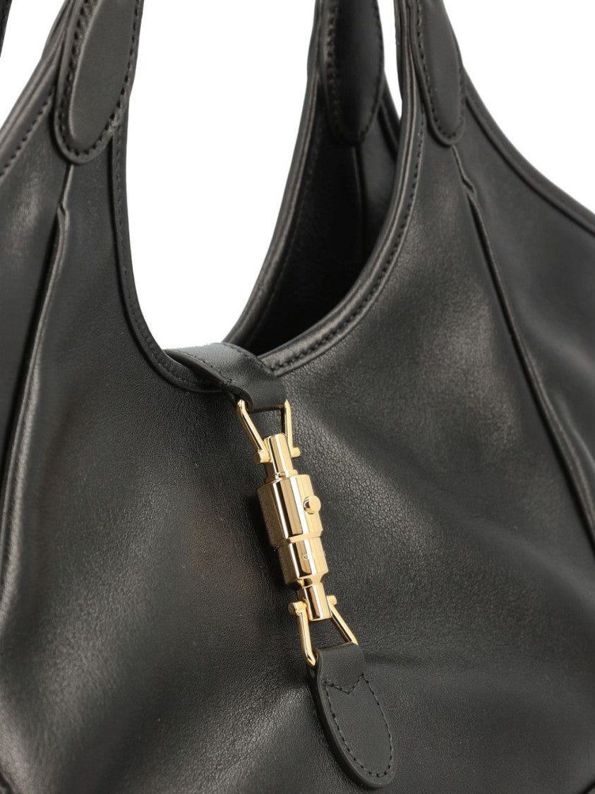 Gucci Black Mercato Soft Leather Piston Tote Bag